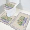 Bath Mat 3 Piece Bathroom Rug Sets, Farm Daisy Non Slip Bath Rug Contour Mat and Toilet Lid Cover, Absorbent Shower Mats Soft Bath Rug and Mat Sets Purple Buffalo Plaid Vintage Backdrop Small view 4