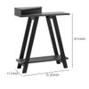 Benjara Baki 38 Inch Modern Wood Side Console Table, Corner Compartment, Black view 2