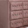 Benjara Rex 40 Inch Modern Upholstered Dresser, 6 Drawers, Crystal Handles, Pink view 3