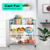 susunnus Stainless Steel Cart with Wheels 5 Tier,Stainless Steel Kitchen Cart,Utility Cart,Metal Cart with Wheels,Suitable for Various Occasions,Movable,Gift Tools view 4