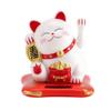 Beufee Lucky Cat Waving Arm, Chinese Lucky Cat, Solar Powered Lucky Money Cat Mini Happy Cat with Waving Arm Beckoning Cat Figurine Decoration for Car Home Office(White) view 1