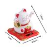 Beufee Lucky Cat Waving Arm, Chinese Lucky Cat, Solar Powered Lucky Money Cat Mini Happy Cat with Waving Arm Beckoning Cat Figurine Decoration for Car Home Office(White) view 2