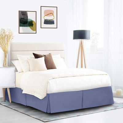 Bed Skirt, Hotel Quality Easy Fit Bed Skirt, 18" Inch Tailored Drop Bed Skirt, Soft & Premium Bed Skirt, Hotel Quality Bedskirt, Hotel Quality Bed Ruffle, Twin XL Bed Skirt Steel Blue