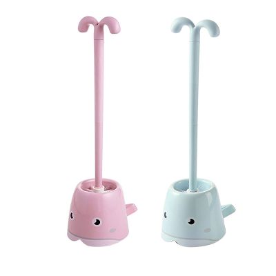 YQBUER Toilet Brush and Holder Toilet Brush Cute Toilet Brush Set Cleaner Brush Deep Cleaning with Non-Slip Long Handle Floor Standing Holder Deep Cleaning Every Corner (Color : C)