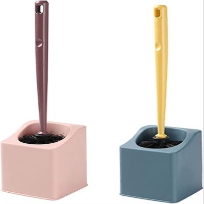 YQBUER Toilet Brush and Holder Toilet Brush and Holder 2 Pack Toilet Bowl Brush with Long and Large Handle for Bathroom Cleaner Brush Toilet Holder Deep Cleaning Every Corner (Color : D)