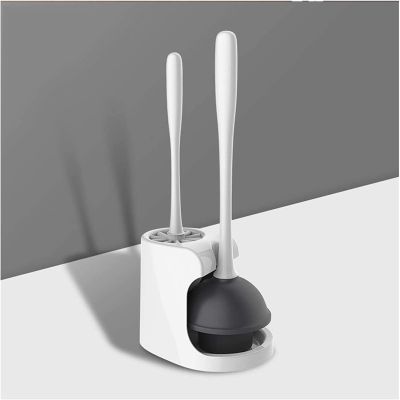 YQBUER Toilet Brush and Holder Toilet Cleaning Kit Bathroom Cleaning Brush Toilet Dredge Toilet Dredge Cleaning Tool with Base Bold Handle-White Toilet Bowl Brush Deep Cleaning Every Corner