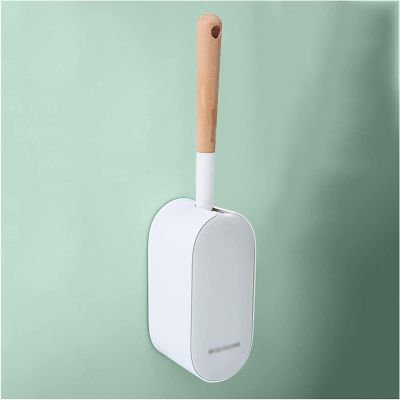 YQBUER Toilet Brush and Holder Toilet Brush with Wooden Handle S-Type Brush Head Household Wall-Mounted Automatic Opening and Closing Toilet Cleaning Tool Toilet Brush Set Deep Cleaning Every Corner