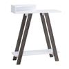 Benjara Baki 38 Inch Modern Wood Side Console Table, Corner Compartment, White view 1