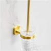 YQBUER Toilet Brush and Holder Brushed Golden Toilet Bowl Brush Long Handle Toilet Brush Wall-Mounted Soft Hair All-Round Cleaning Toilet Toilet Brush Toilet Deep Cleaning Every Corner view 1