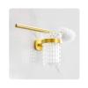 YQBUER Toilet Brush and Holder Brushed Golden Toilet Bowl Brush Long Handle Toilet Brush Wall-Mounted Soft Hair All-Round Cleaning Toilet Toilet Brush Toilet Deep Cleaning Every Corner view 4