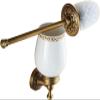 Toilet Brush and Holder Toilet Brush Wall Mounted Creative Retro Toilet Brush Copper Base Toilet Brush Set Household Bathroom Without Dead Angle Cleaning Brush Deep Cleaning Every Corner ( Color : A ) view 1