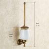 Toilet Brush and Holder Toilet Brush Wall Mounted Creative Retro Toilet Brush Copper Base Toilet Brush Set Household Bathroom Without Dead Angle Cleaning Brush Deep Cleaning Every Corner ( Color : A ) view 2