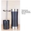 YQBUER Toilet Brush and Holder Stainless Steel Toilet Brush Round Bushy Head Floor-Standing Toilet Brush Set The Brush Head Can Be Replaced Deep Cleaning Every Corner view 3