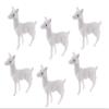 Group of 6 White Standing Flocked Deer for Christmas Displays and Winter Decorating by Factory Direct Craft (7-1/2"H) view 4