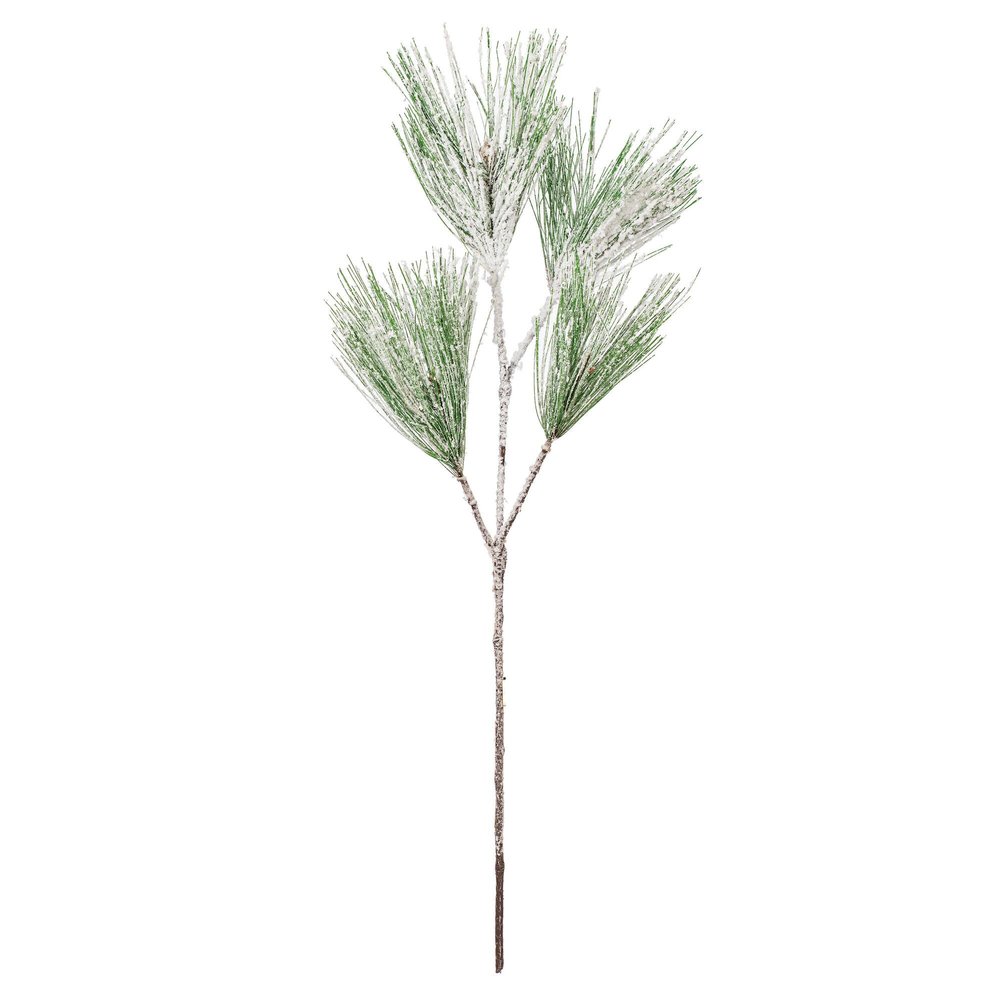 Vickerman 25" Artificial Snow Pine Needle Spray - 3 per Bag - Faux Snowy Branches - Realistic Looking Tree Tips - Snowy Spray for Christmas - Spray Bunch - Reliable and Durable