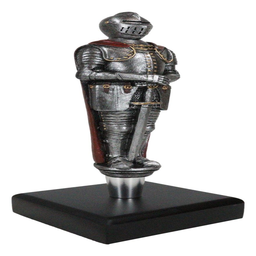 Ebros Gift Novelty Medieval Suit of Armor Knight Beer Tap Handle Figurine with Display Base Decorative Collectible Quality Handles for Microbrewery Pubs Bars Brewery Accessory Equipment