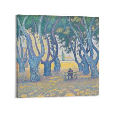 WANYING Paul Signac Place Des Lices, St. Tropez Adornment Picture Stippling Oil Painting Adornment Picture Canvas Poster Wall Art Picture Prints Hanging Photo Gift Idea Decor Home Posters Artworks 28x