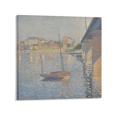 WANYING Paul Signac Clipper Stippling Oil Painting Adornment Picture Poster Cool Artworks Painting Wall Art Canvas Prints Hanging Picture Home Decor Posters Gift Idea 28x28inch(70x70cm)