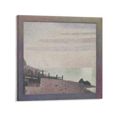 WANYING Georges Seurat Weng Fleur's Night Stippling Oil Painting Adornment Picture Artworks Picture Print Poster Wall Art Painting Canvas Gift Decor Home Posters Decorative 28x28inch(70x70cm)