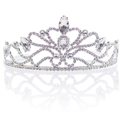 Andersons Ramona Tiara, 2.5" silver rhinestone crown for Prom Queen, pageants, weddings, quinceaeras, birthdays, Sweet 16, homecoming, school dances, costumes, parties, and events