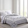Beatrice Home Fashions Carnation Floral Embroidered Quilted Bedspread, Lightweight, All-Seasons, Full, Lavender view 2