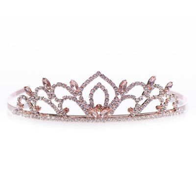 Rose Gold Rhinestone Kiley Tiara-1.5 Inch