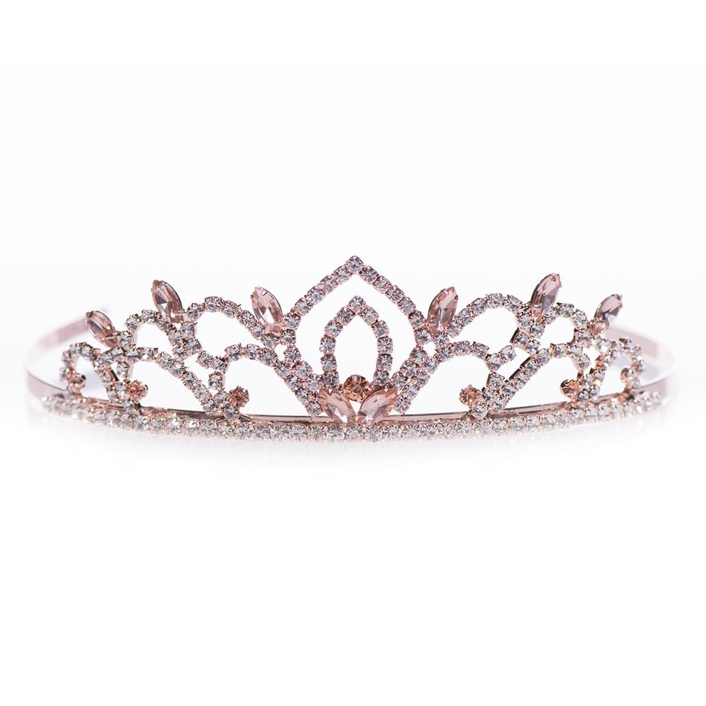 Rose Gold Rhinestone Kiley Tiara-1.5 Inch
