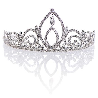 Anderson's Mary Clear Rhinestone Silver Tiara, 2.75 Inches, Women, Wedding Tiara, Queen Or Princess Prom Tiara Homecoming, Pageant, Wedding, School Dance, Award, Party, Event