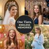 Andersons Adela Tiara, 2.25" gold rhinestone crown for Prom Queen, pageants, weddings, quinceaeras, birthdays, Sweet 16, homecoming, school dances, costumes, parties, and events view 4