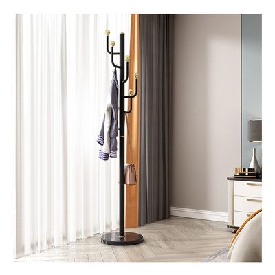 TOMYEUS Coat Rack Floor-standing Coat Rack Heavy-duty Stainless Steel Metal Coat Shelf Living Room Corridor Corner Coat Racks Jacket Bag Hat Rack Marble Base Coat Rack Hat Stand (Color : White)