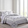 Beatrice Home Fashions Carnation Floral Embroidered Quilted Bedspread, Lightweight, All-Seasons, Queen, Lavender view 4