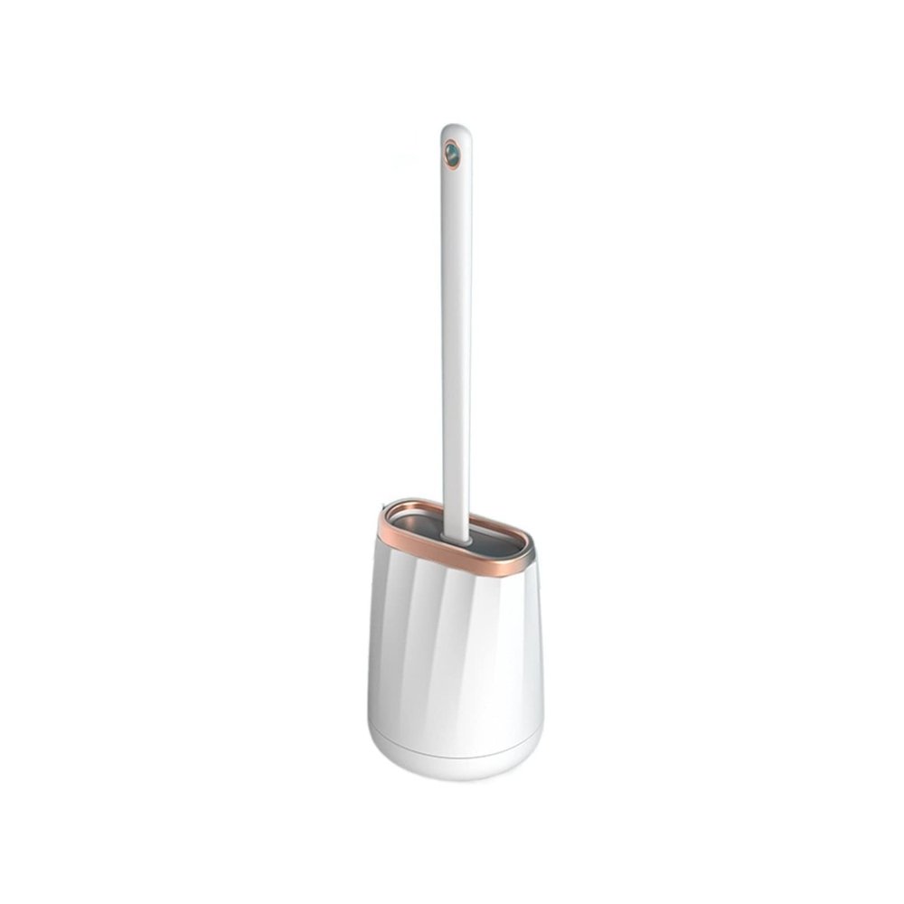 TOMYEUS Cleaner Toilet Brush Toilet Brush Household No Dead Corner Wall-Mounted Toilet Brush Toilet Cleaning Toilet Bathroom Silicone Cleaning Brush Toilet Brush Holder (Color : White)