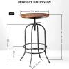 BOKKOLIK Rustic Bar Table Vintage Bistro Table Industrial Pub Table for Kitchen Coffee House Office Computer Desk Swivel Round Wooden Top 37.4-45.3inch Height Adjustable view 2