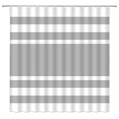 ABONAN Striped Shower Curtain Black and White Stripes Modern Simple Boho Fabric Bathroom Curtains Decor Set with Hook(67" Wx70 H)