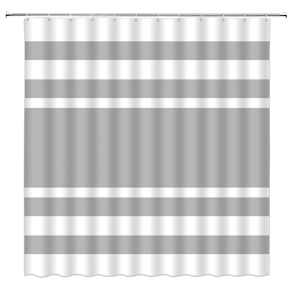 ABONAN Striped Shower Curtain Black and White Stripes Modern Simple Boho Fabric Bathroom Curtains Decor Set with Hook(67" Wx70 H)