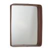 47th & Main Faux Leather Wall Accent Mirror for Home Dcor, 17" L x 24" H, Brown view 1