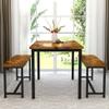 AWQM 47" Dining Table Set with Bench, Breakfast Kitchen Table Set of 4, Sturdy Structure Space-Saving Dinette for Kitchen,Breakfast Nook,Dining Room, Living Room(Brown) view 2