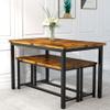 AWQM 47" Dining Table Set with Bench, Breakfast Kitchen Table Set of 4, Sturdy Structure Space-Saving Dinette for Kitchen,Breakfast Nook,Dining Room, Living Room(Brown) view 3