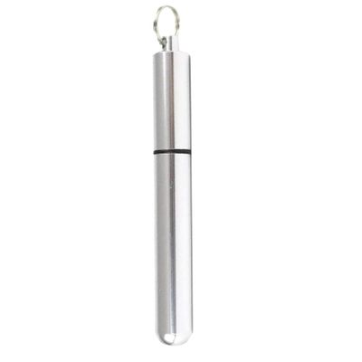 Ellylian Metal Portable Toothpick Holder Box,Pocket Waterproof Case Toothpicks Container with Keychain for Outdoor Picnic and Camping Ear Wax Removal Tool Holder,86 * 11Mm