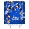ABONAN Merry Christmas Shower Curtain Blue Christmas Balls Snowflake Winter Holiday Happy New Year Dream Xmas Ball Fabric Bathroom Curtains Decor Set with Hook(67" Wx70 H) view 3