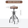 BOKKOLIK Industrial Bar Stools Swivel Pu Seat Vintage Kitchen Island Counter Stool 23-33inch Height Adjustable Rustic Shop Chair (Set of 2) view 3