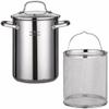 UPKOCH Stainless Steel Stock Pot with Strainer Turkey Fryer Pot, Deep Fryers with Frying Basket for Outdoor Cooking and Home Brewing view 1