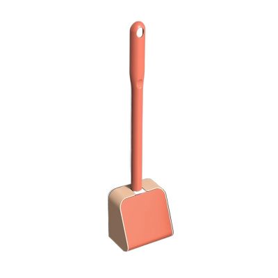 TOMYEUS Cleaner Toilet Brush Toilet Brush Household Non-Dead Long Handle Wall Hanging with Base Toilet Cleaning Silicone Toilet Brush Cleaning Set Toilet Brush Holder (Color : Pink)