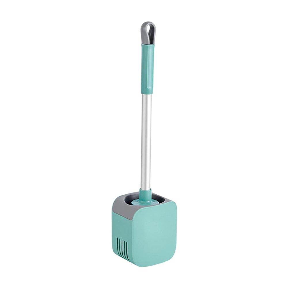 TOMYEUS Cleaner Toilet Brush Toilet Brush Plastic Household Wash Toilet Brush Long Handle Wall-Mounted Silicone Cleaning Set Durable Toilet Brush Toilet Brush Holder (Color : Green)