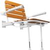 Wall-Mounted Foldable Shower Seat Bathroom Stool Folding Wall Mounted Shower Seat with Adjustable Legs/Backrest and Padded Armrests for Home, Bathroom view 1