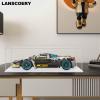 LANSCOERY Acrylic Display Case, Assemble Showcase Display Box for Collectibles, with Dustproof & Seamless Display Design, 24.3x12.6x7.7inch Thick White Base, Compatible with Lego 42096 42172 Figures view 2