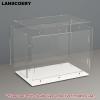 LANSCOERY Acrylic Display Case, Assemble Showcase Display Box for Collectibles, with Dustproof & Seamless Display Design, 24.3x12.6x7.7inch Thick White Base, Compatible with Lego 42096 42172 Figures view 4