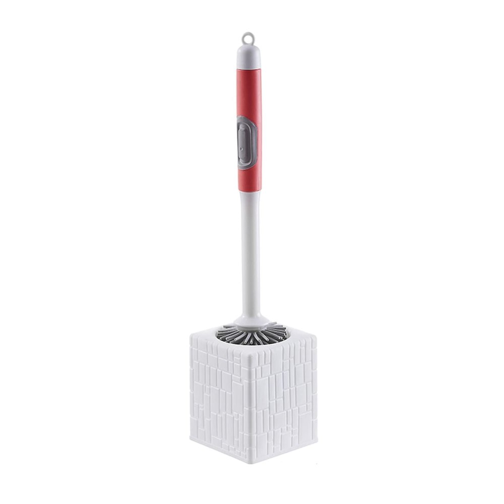TOMYEUS Cleaner Toilet Brush Home Silicone Toilet Brush Household Toilet Wall-Mounted Toilet Cleaning Brush No Odor Toilet Brush Toilet Brush Holder (Color : White)