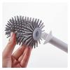 TOMYEUS Cleaner Toilet Brush Home Silicone Toilet Brush Household Toilet Wall-Mounted Toilet Cleaning Brush No Odor Toilet Brush Toilet Brush Holder (Color : White) view 3