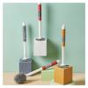 TOMYEUS Cleaner Toilet Brush Home Silicone Toilet Brush Household Toilet Wall-Mounted Toilet Cleaning Brush No Odor Toilet Brush Toilet Brush Holder (Color : White) view 4